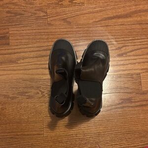 Black and Brown Slip-On Shoes